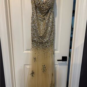 Dazzling Gold Sequin Prom Dress